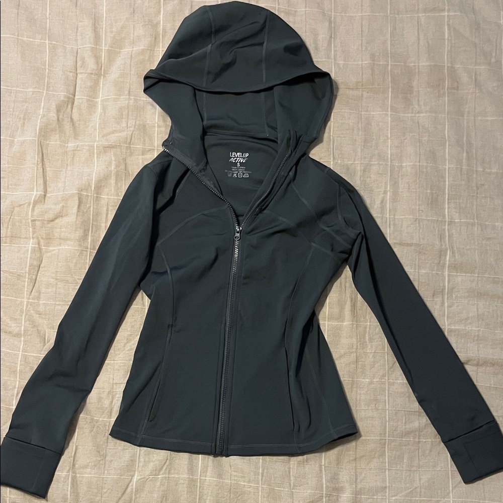 Level Up Active Black Hooded Utility Jacket